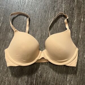 SKIMS 30C T-Shirt Bra Beige Plunge Push Up Underwire Everyday Comfort